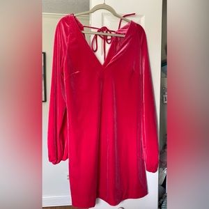 Hot pink Misha velvet free people dress